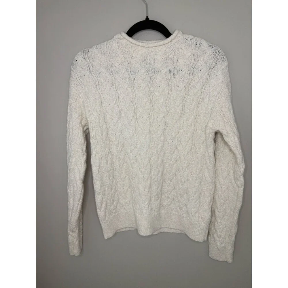 J.Crew Cream Cable Knit Sweater Size Small Cozy Classic Pullover